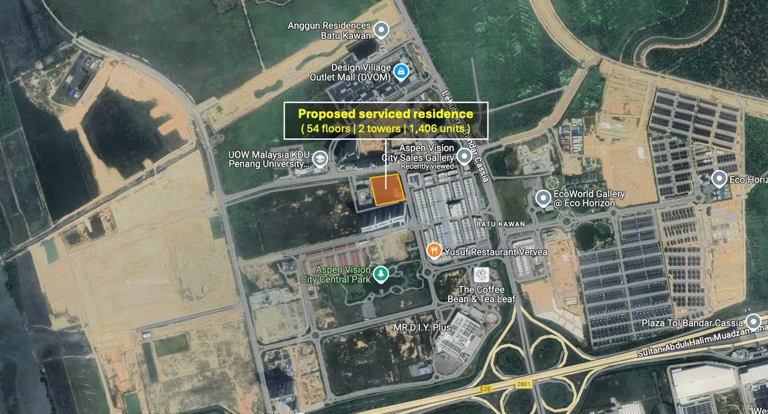 AndaBreeze location map, Batu Kawan Penang