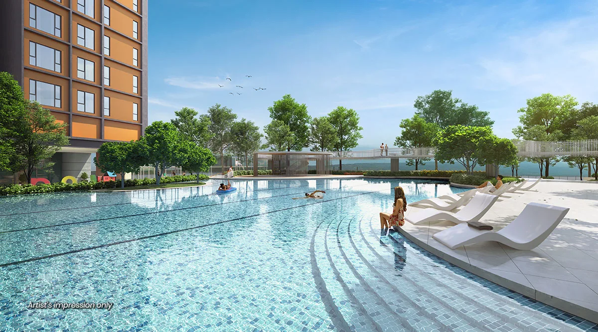 50m lap pool overlooking the sea